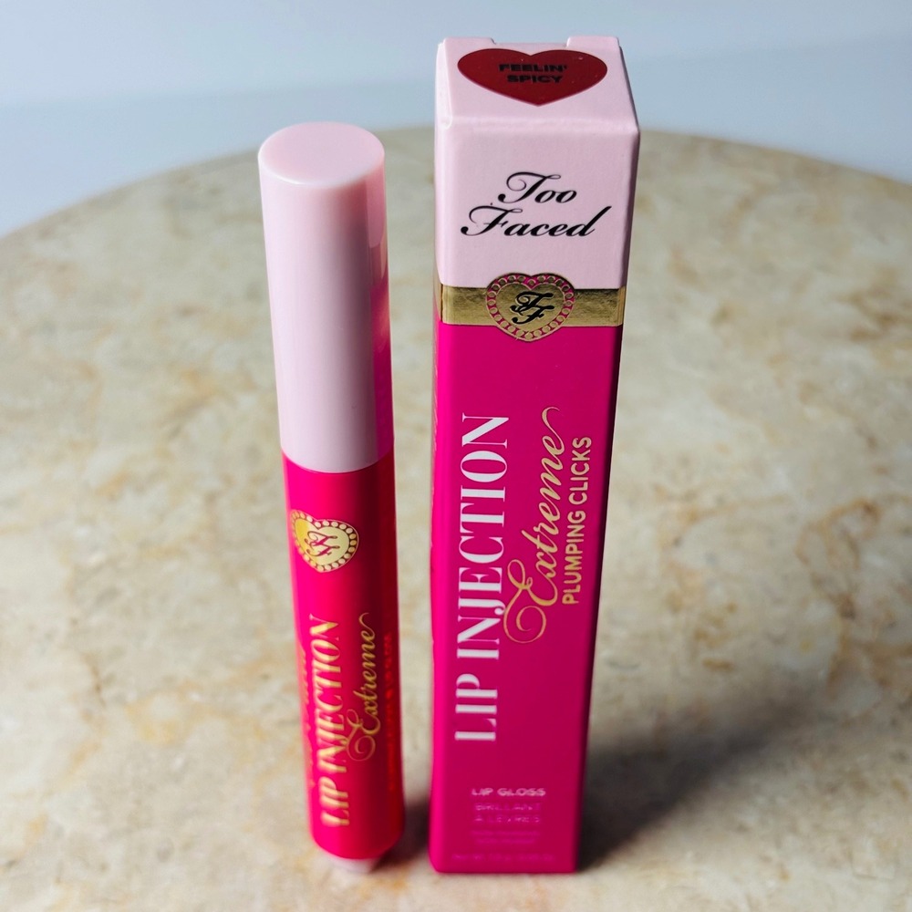 NIB Too‎ Faced Lip Injections Extreme Plumping Clicks Lip Gloss Feelin' Spicy